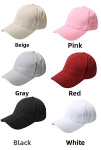 Color options grid for cotton ponytail baseball caps in beige, pink, grey, red, black, white