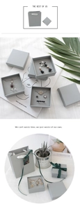 Minimalist gray jewelry gift box set with matching paper bags for necklace and earrings