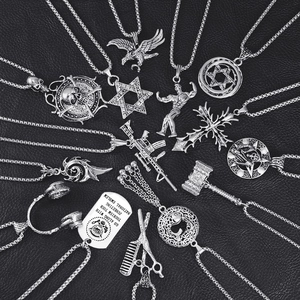 Men Pendant Necklace Vintage Hip Hop Gothic Punk Style Stainless Steel Alloy Jewelry Accessory Gift For Man Daily Wear