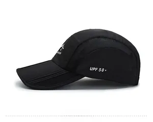 Side view of foldable breathable mesh hat with UPF 50+ sun protection and quick-dry fabric