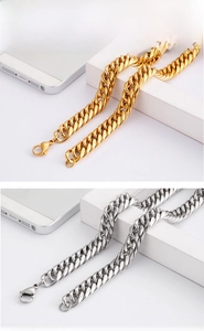 Detailed comparison of gold and silver cuban chain necklaces with lobster clasp finish