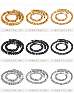 Set collana e bracciale a catena cubana da 9mm in acciaio oro, nero e argento
