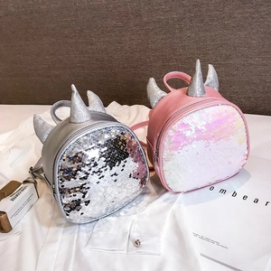 Kids sequin mini backpack unicorn design cute sparkly children school bag double straps daily use