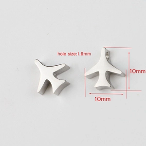 Gepolijste roestvrijstalen vliegtuigbedels 10mm met 1,8mm gat voor doe-het-zelf sieraden