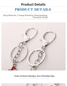 Detailed macro view of polished silver alloy lobster clasp and metal keychain chain link