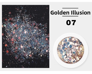 Λήψη macro από 07 ανάμεικτες εξαγωνικές πούλιες για τέχνη νυχιών και μακιγιάζ ματιών