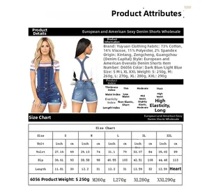 Tabella taglie per pantaloncini di denim a vita alta con misure in pollici e cm