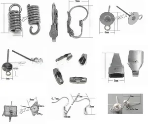 Detailed set of stainless steel jewelry components with sizes from 3mm to 19mm
