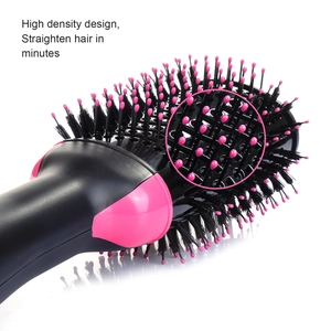 Close-up of high-density bristles on multifunctional hot air brush for quick hair straightening