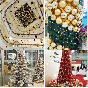Golden and silver electroplated Christmas balls with decorative tree ornaments for festive decor