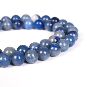 Polished natural blue aventurine round beads strand for DIY jewelry making