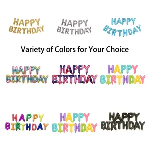 16-inch macaron gradient Happy Birthday foil balloon kit in 9 assorted color options