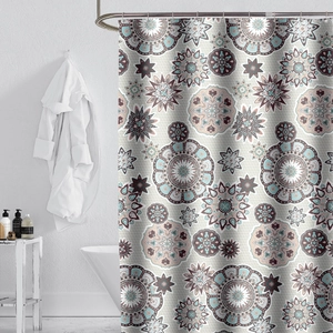 Thick waterproof polyester shower curtain with vintage mandala geometric patterns
