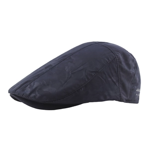 Quick-dry navy blue camouflage beret cap for outdoor sun protection with side logo