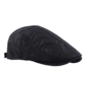 Men's black quick-dry sun protection beret with subtle camo pattern and side straps