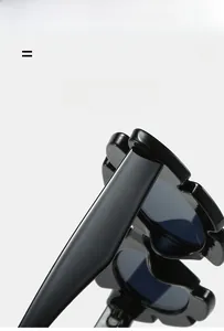 Detail of floral petal sunglasses frame featuring lightweight and super elastic material