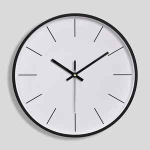 Modern Wall Clock Metal Aluminum Frame Glass Silent Quartz Movement Non Ticking Round Minimalist Home Office Decor