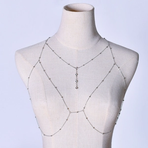 Multilayer Body Chain Metal Bead Rhinestone Sexy Beach Waist Necklace Jewelry For Women Elegant Summer Accessory