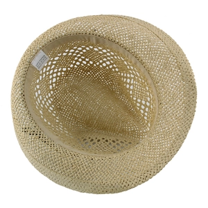 Chapeau de jazz en paille tissé à la main avec design ajouré pour protection solaire