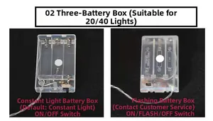 Three AA battery box for LED pumpkin string lights with steady and flashing modes