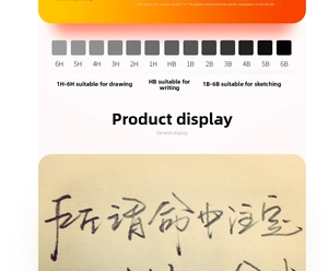 Detail showing the 13 different lead hardness levels from 6H to 6B for drawing and sketching