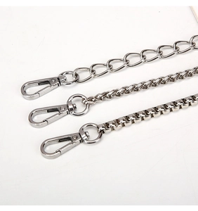 Detailed comparison of three silver metal chain styles with swivel lobster clasps