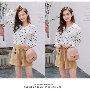 Pink PU leather backpack featuring a stylish flip cover and a golden metal clasp lock