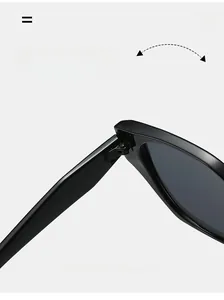 Détail macro des charnières métalliques sur les montures noires de lunettes œil-de-chat