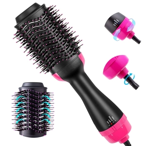 Detail view of hot air brush settings and 360-degree rotating power cord swivel