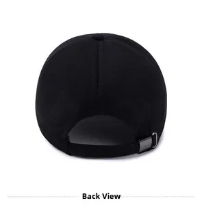 Adjustable back strap of canvas baseball cap with high-quality silver metal buckle closure