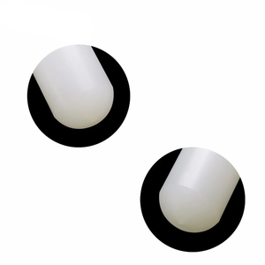 Detail shot of white translucent silicone cylinder protective caps with rounded tips