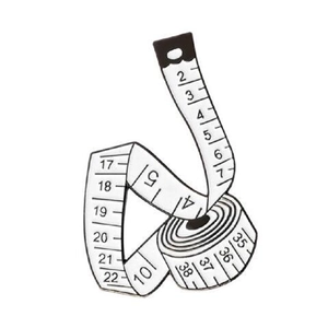 Creative white measuring tape brooch made of alloy for fashion clothing decoration