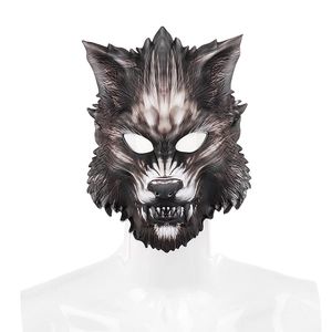 Realistic Wolf Mask Half Face EVA Werewolf Costume For Halloween Masquerade Carnival Party Dress Up Props Adults