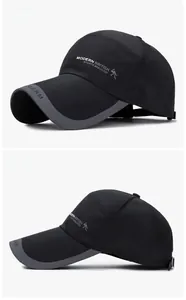 Détail de la casquette de baseball à séchage rapide avec boucle métal et marquage