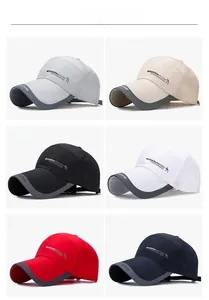 Vue détaillée de casquettes de baseball légères à séchage rapide en six couleurs classiques