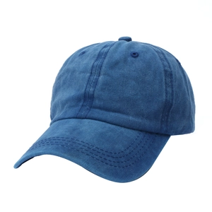 Cappellino da baseball classico in cotone lavato blu navy con visiera precurvata