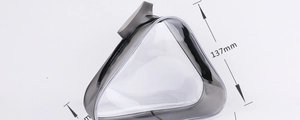 Detailed view of waterproof PVC zipper travel bag with 137mm height dimension guide