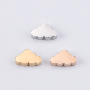 Spiegelgepolijste wolkbedels van roestvrij staal in zilver, goud en roségoud voor DIY-sieraden