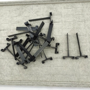 Bulk set of 2.5cm black plastic T-shape headband clips and DIY hairband support accessories
