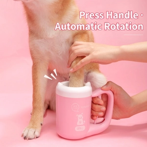 Pet Paw Washer Cup ABS Silicone Rotating Foot Cleaner Portable Grooming Tool For Dogs And Cats Outdoor After Walking