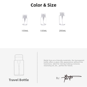 Three transparent plastic refillable pump bottles in 100ml, 150ml and 200ml sizes