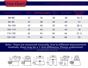 Size chart for girls long sleeve sweatshirt and leggings set ranging from 80cm to 130cm