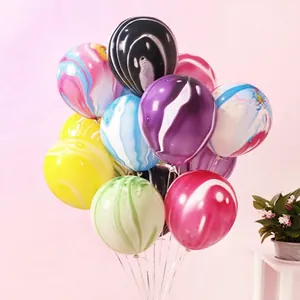 Colorful agate marble latex balloons in mixed colors for birthday party celebration decor