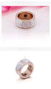 Detail showing 11mm rose gold titanium steel ring with cat eye stone and magnets