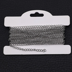 Polished stainless steel jewelry extension chains for DIY necklaces and bracelets