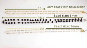 Comparaison détaillée des tailles de colliers en perles de 6mm et 8mm de diamètre