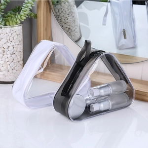 Transparent PVC Makeup Bag Waterproof Travel Toiletry Organizer Triangle Cosmetic Handbag Zipper Wash Pouch