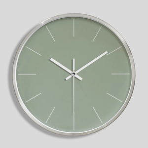 Modern Minimalist Wall Clock Metal Aluminum Frame Silent Quartz Movement Round Battery Operated Home Office Decor