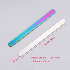 Polished rainbow and silver stainless steel 13mm C-shaped cuff bracelet blanks for DIY