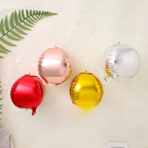 Detail of 10-inch 4D round foil balloon with metallic mirror finish in various colors